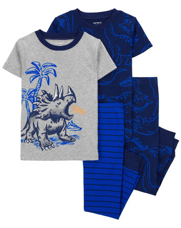 Toddler 4-Piece Dinosaur Cotton Blend Pajamas
