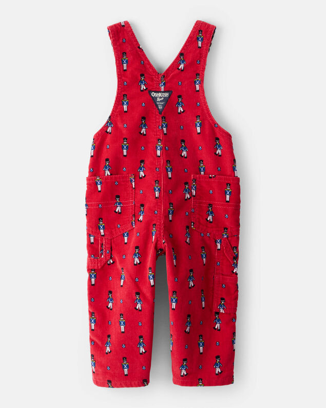 Product image 2 of Baby Boy Nutcracker Print Corduroy Overalls - Red
