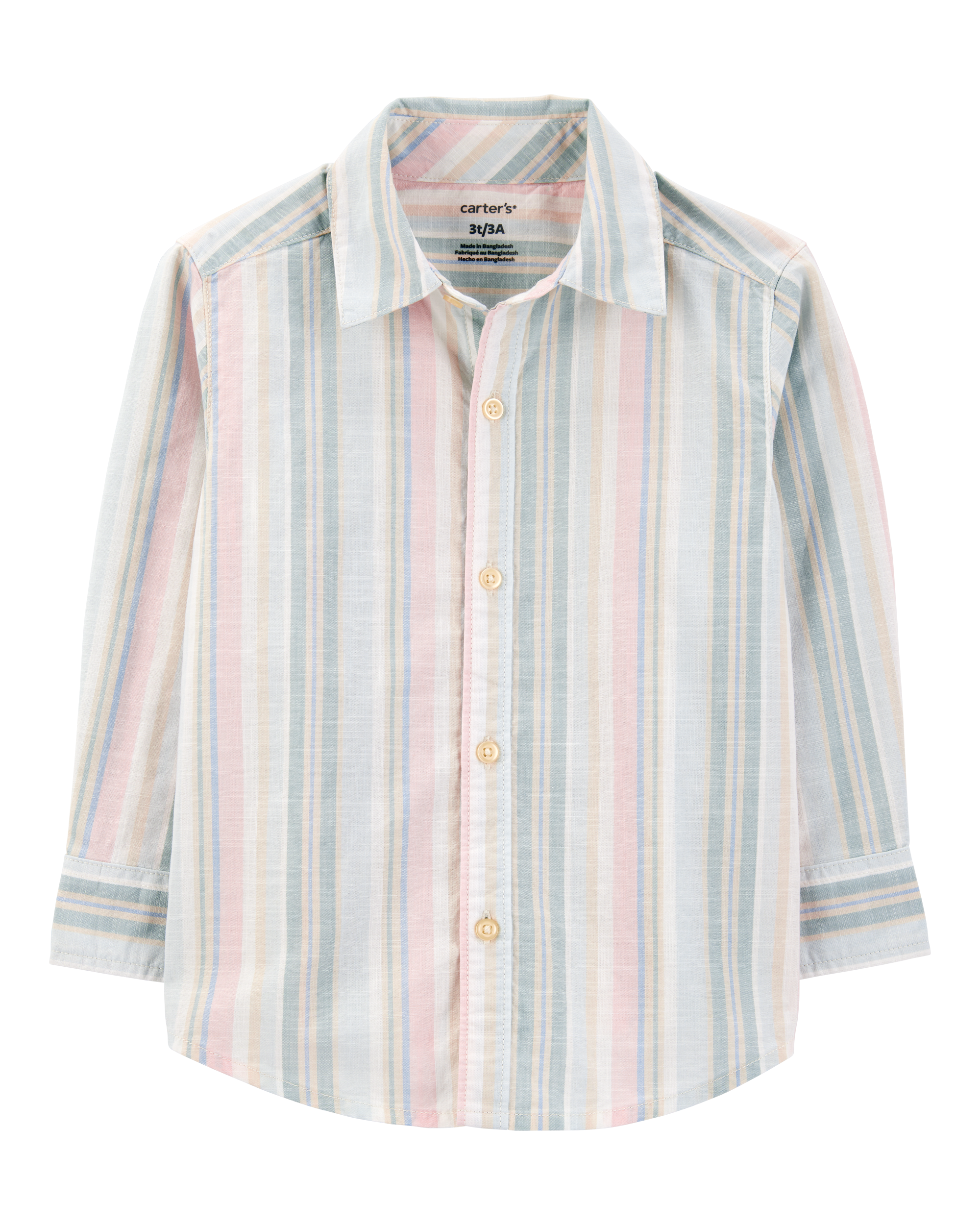 Toddler Striped Woven Long-Sleeve Button-Down Shirt