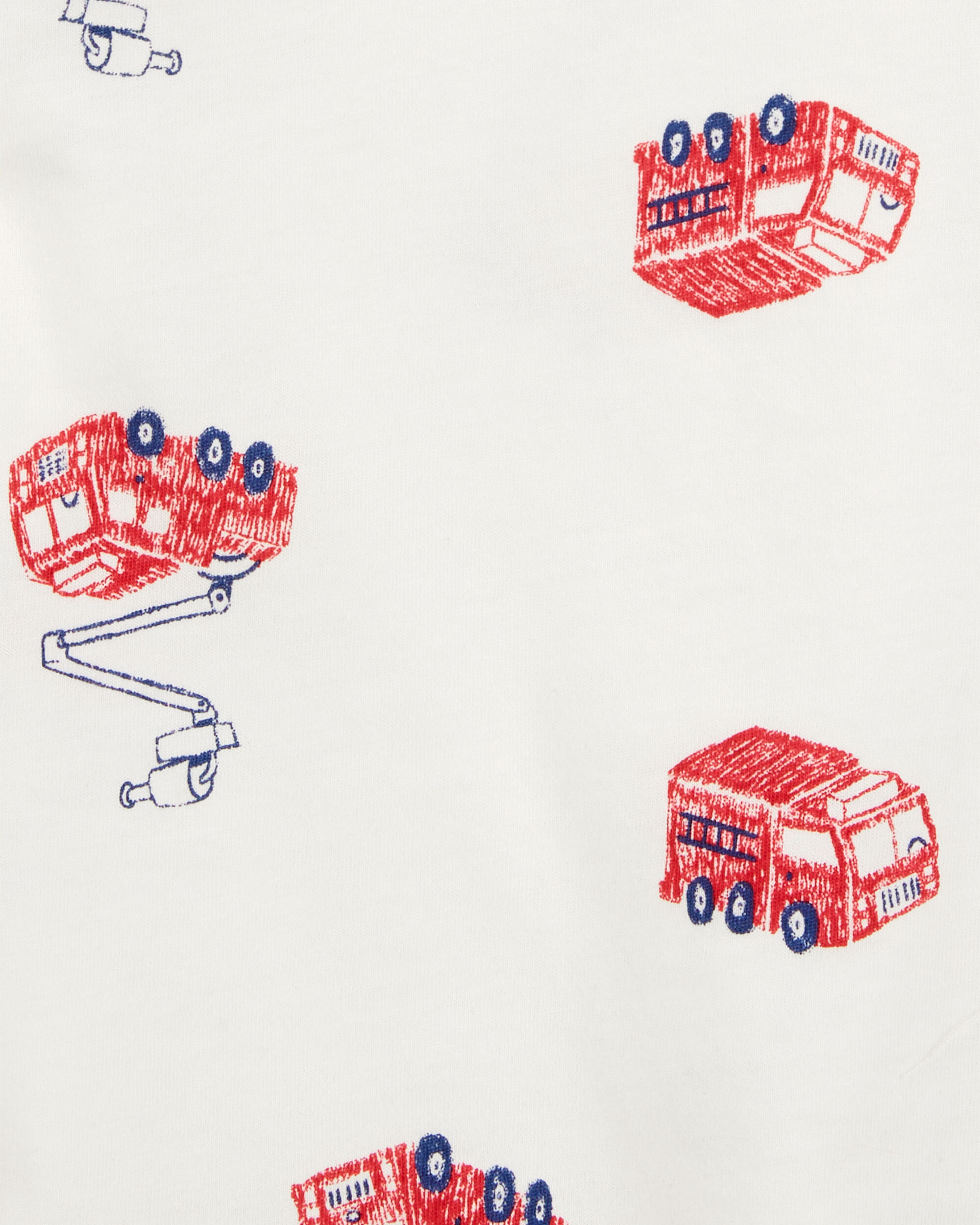 Baby 2-Piece Fire Truck Tee & Shortall Set - Grey - Carter's