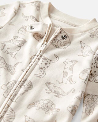 Product image 2 of Baby Organic Cotton Animal-Print Sleep & Play Pajamas