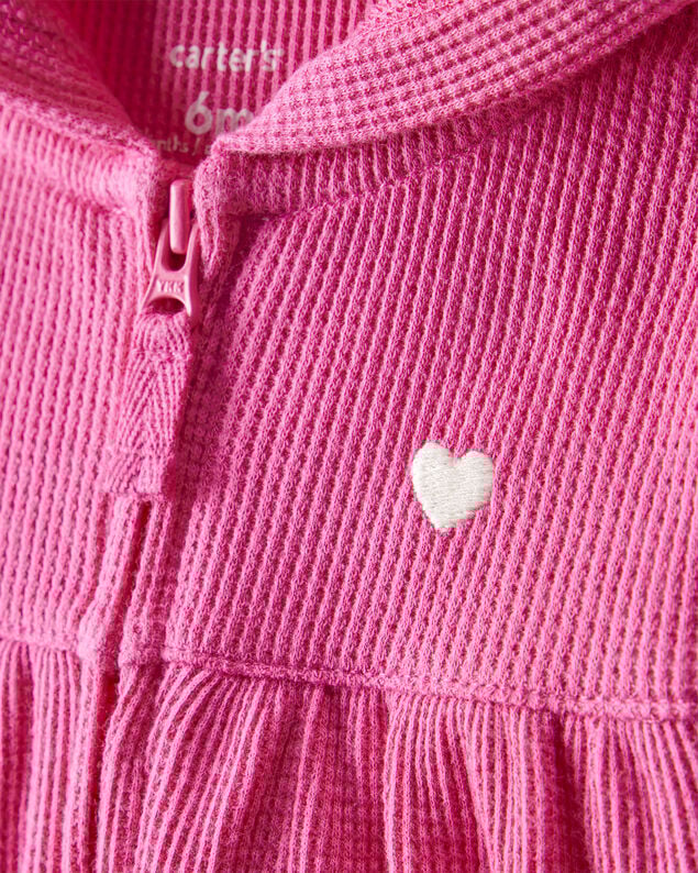 Product image 2 of Baby Girl Heart Long-Sleeve Jumpsuit - Pink