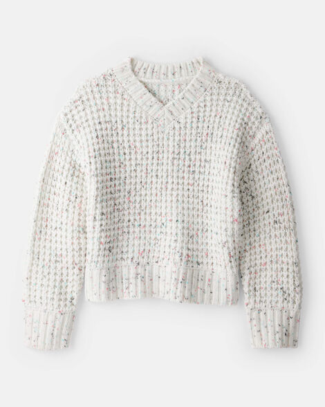 Girls Confetti Sweater - Cream