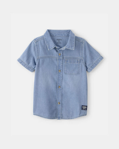 Toddler Boy Denim Button-Down Shirt - Blue