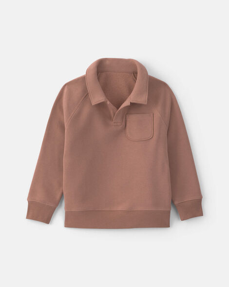 boys fleece pullover sweatshirt - cinnamon
