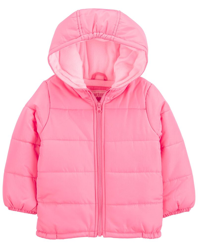 Pink Toddler Heavyweight Water Resistant Puffer Jacket | carters.com