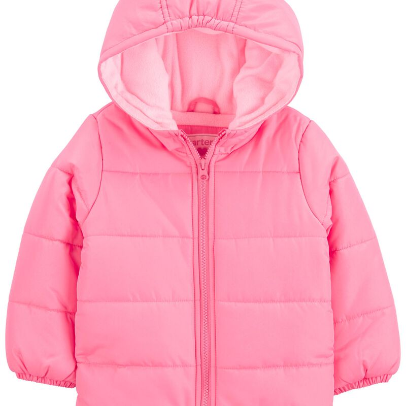 Pink Toddler Heavyweight Water Resistant Puffer Jacket | carters.com