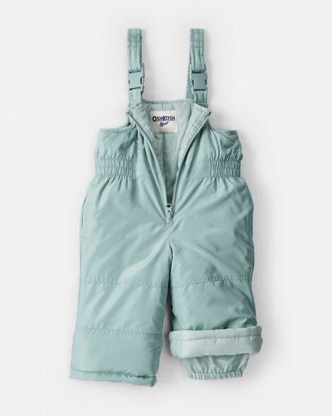 Baby Girl 2-Piece Polka Dot Hooded Snowsuit Jacket & Bib Set - Green