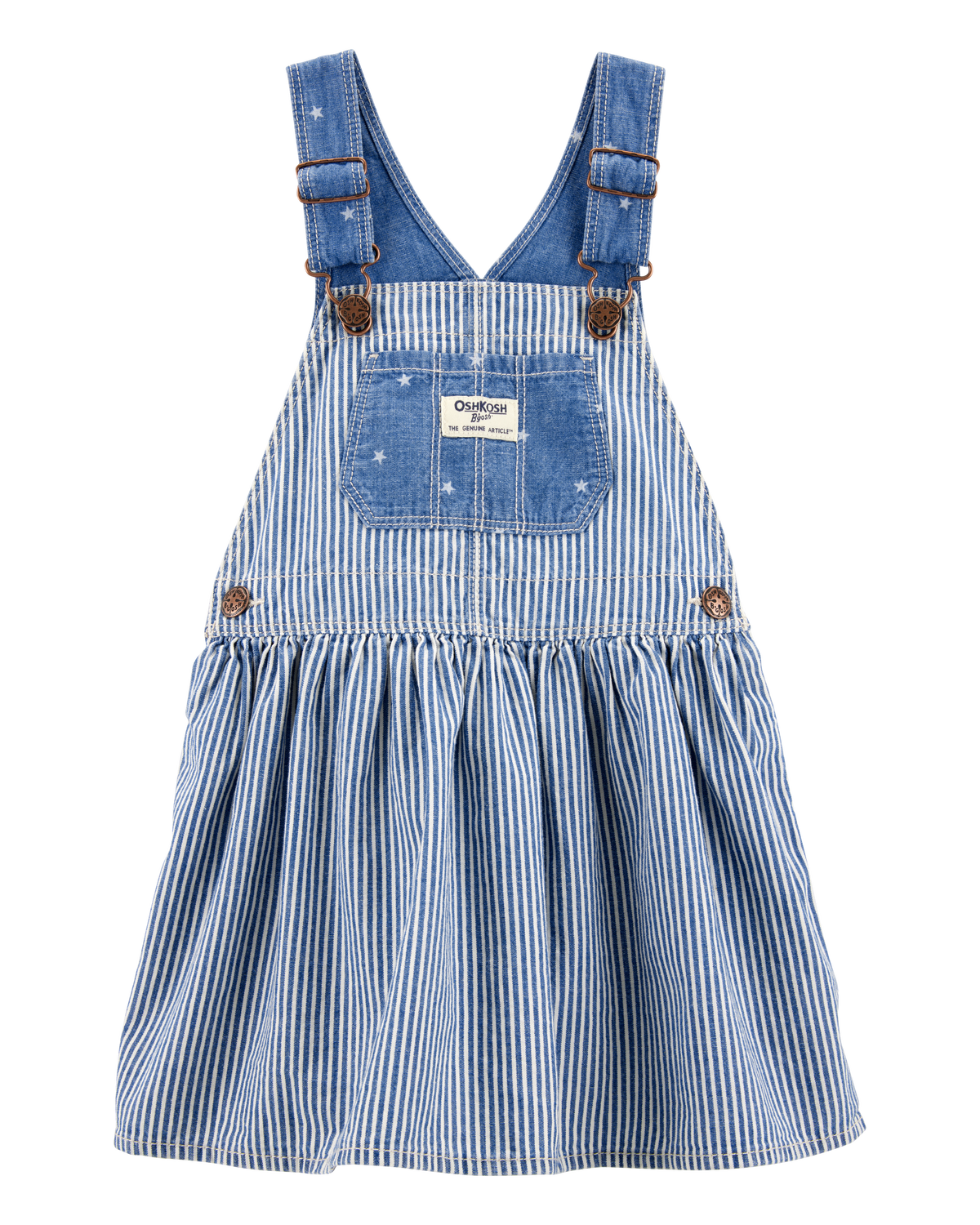 Toddler Chambray Striped Jumper Dress - Blue - OshKosh
