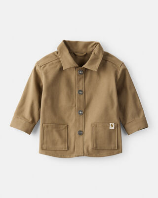 Product image 1 of Baby Boy Canvas Long-Sleeve Fashion Jacket - Brown