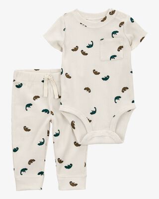 Baby Dinosaur Zip-Up Jumpsuit - Green