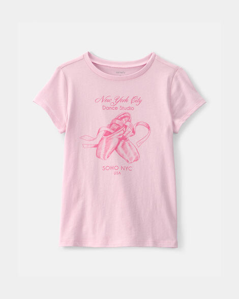 girls ballet graphic tee - pink