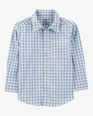 Product image 1 of Toddler Plaid Woven Long-Sleeve Button-Down Shirt - Blue