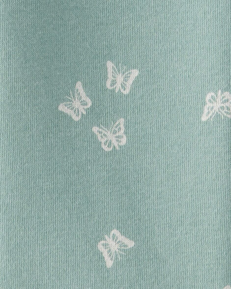 Product image 3 of Girls Butterfly Print Fleece Drawstring Joggers - Green