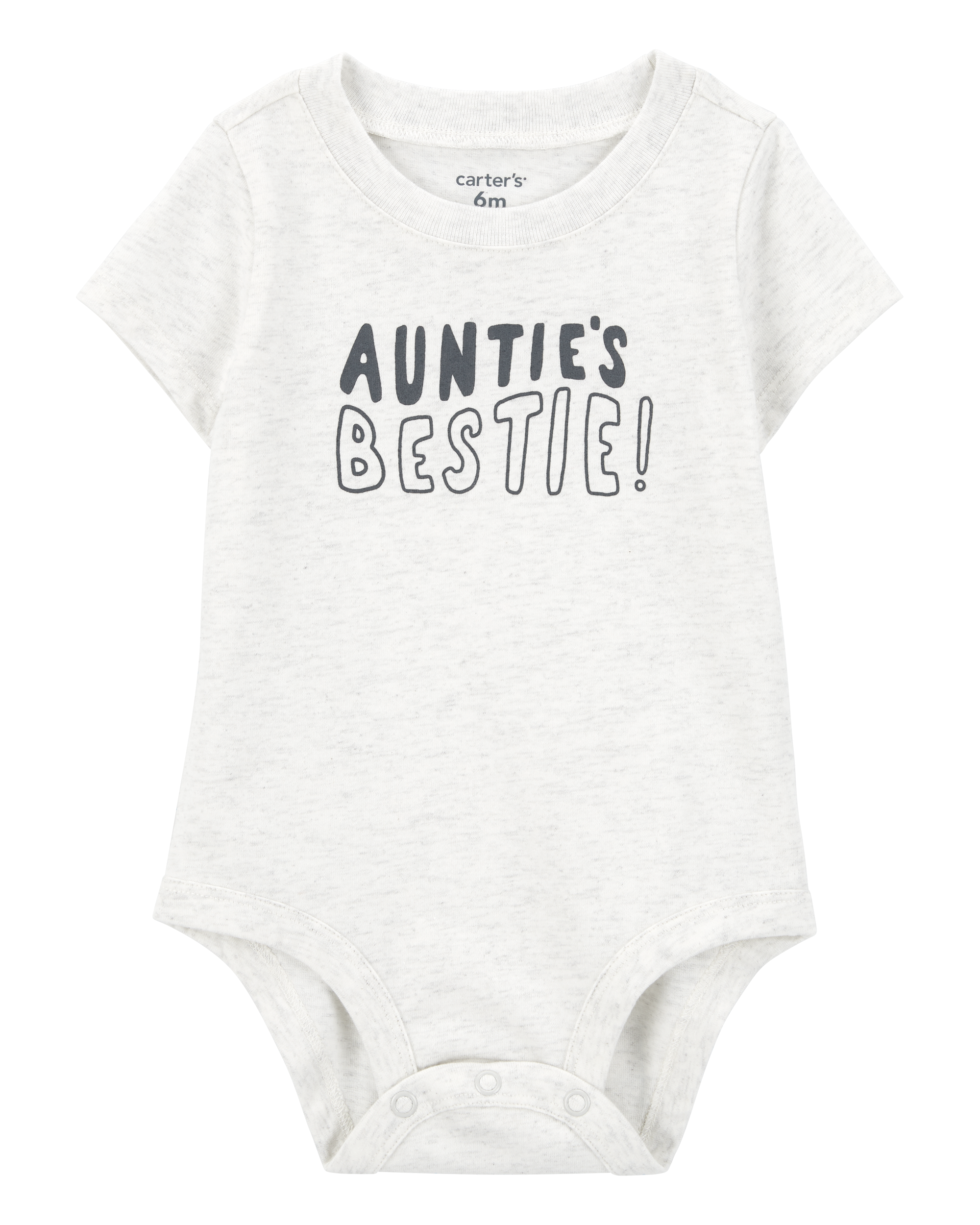 Baby "Auntie's Bestie" Short-Sleeve Bodysuit - Grey