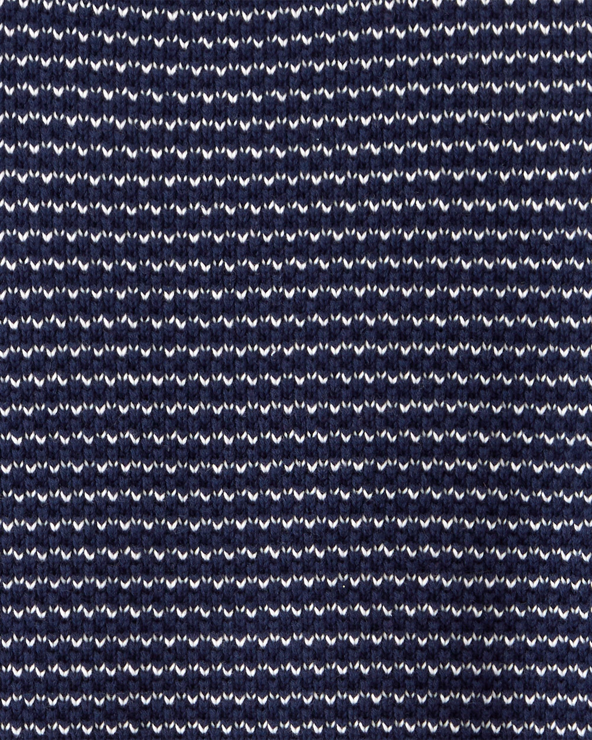 Boys Striped Cotton Long-Sleeve Sweater - Blue
