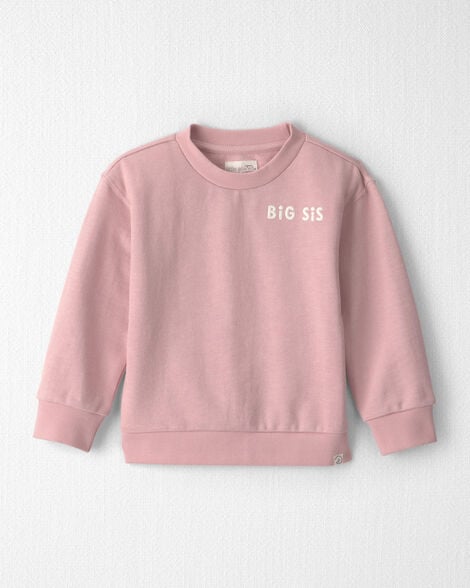 Toddler Girl Organic Cotton Big Sis Pullover