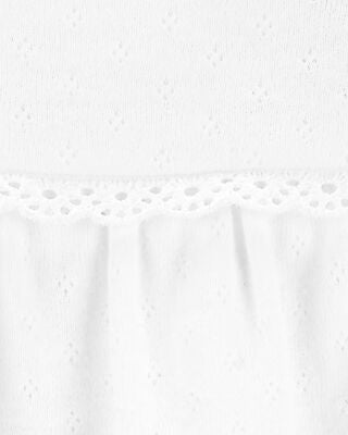 Product image 2 of Baby Pointelle Short-Sleeve Bodysuit - White