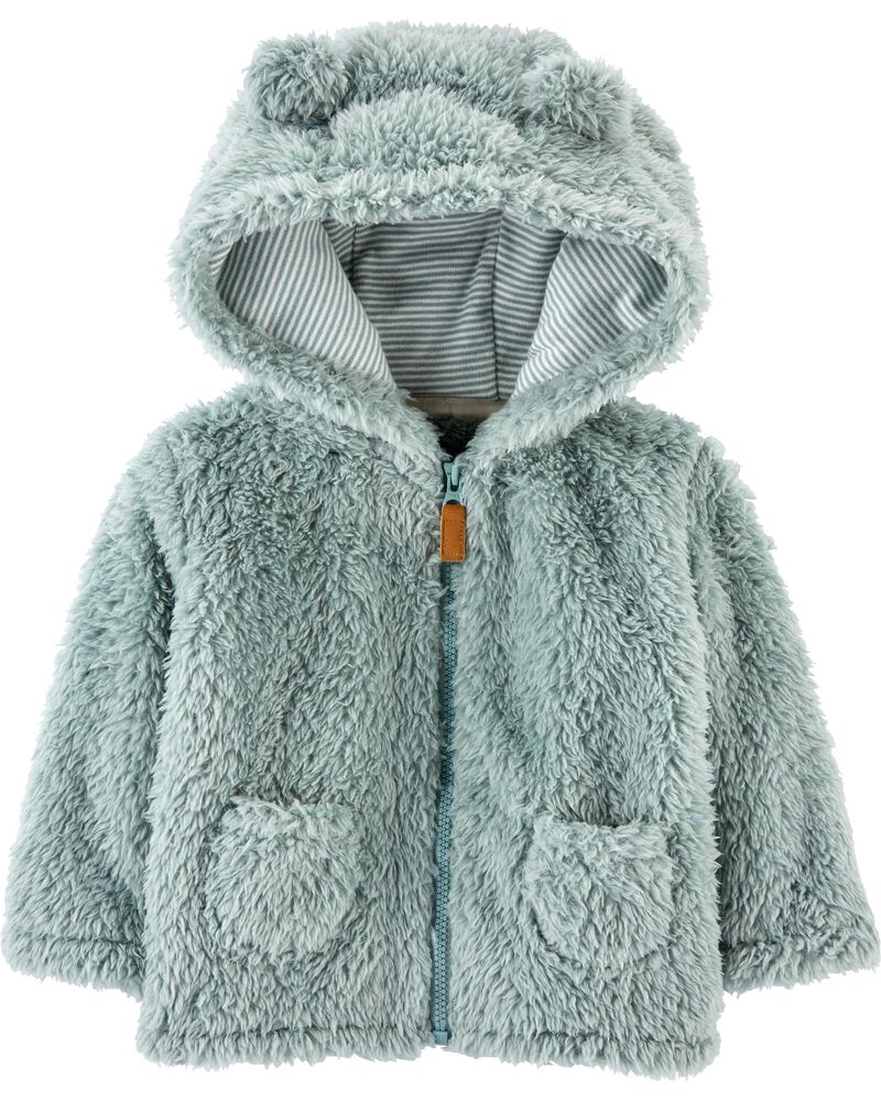 Baby Blue Zip Up Sherpa Jacket Carters Com