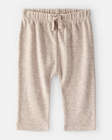 baby boy pull-on thermal pants - heather grey