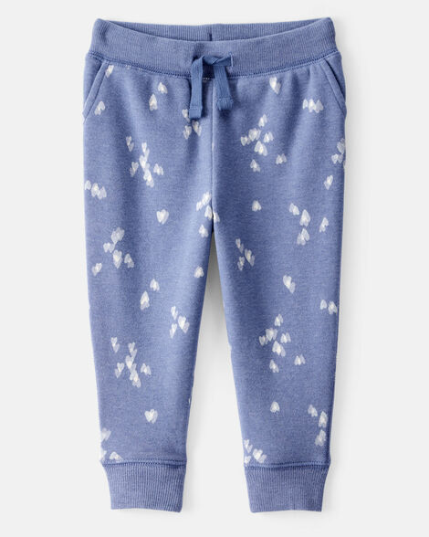Product image 1 of Baby Girl Heart Print Drawstring Joggers - Blue