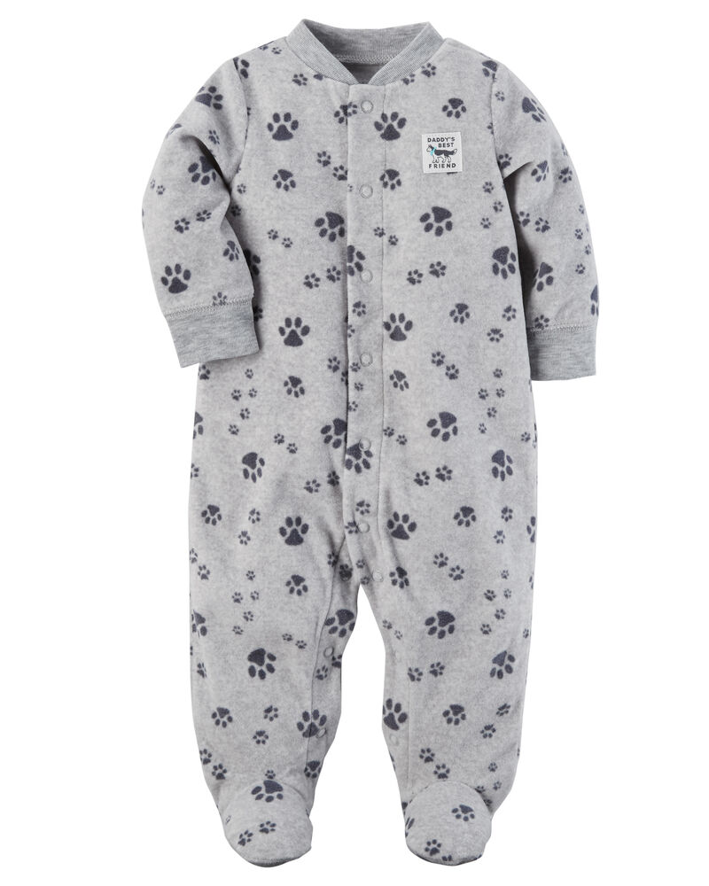 Paw Print Snap Up Fleece Sleep Play Carters Com