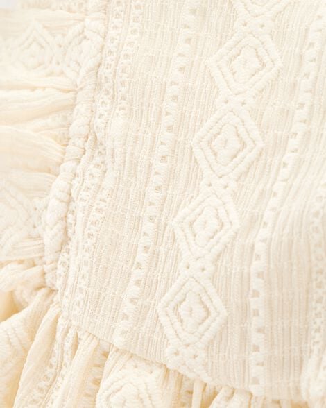 Product image 4 of Baby Tiered Flutter-Sleeve Crochet Dress - Ivory