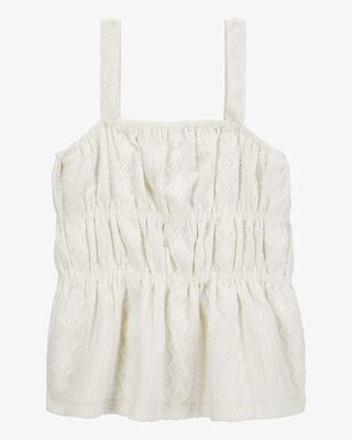 Product image 1 of Kid Ruched Textured Tank - Cream