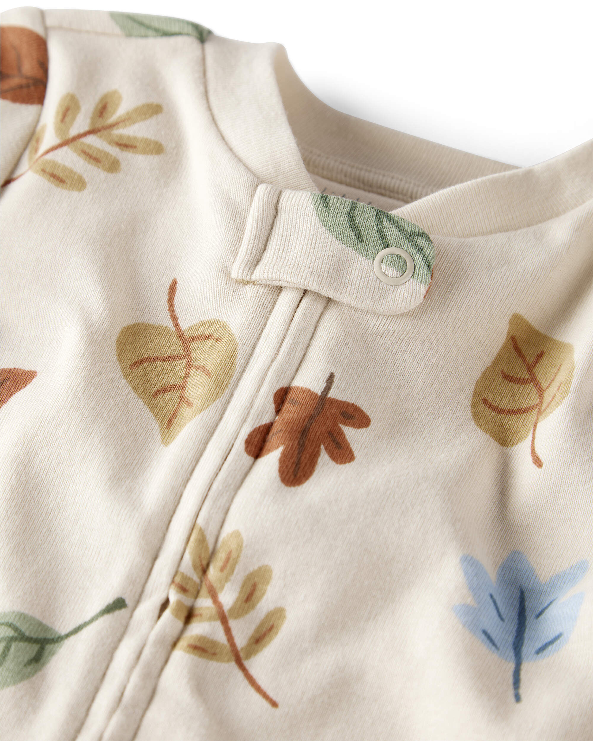 Baby Organic Cotton Sleep & Play Pajamas Autumn Leaves Print