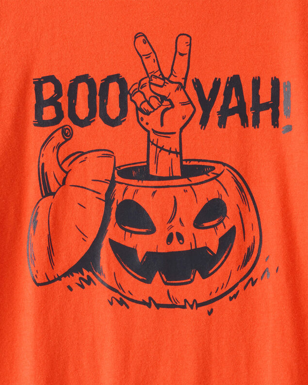 Product image 2 of Boys Halloween Boo Yah Long-Sleeve Graphic Tee - Orange