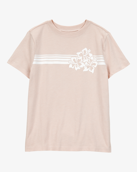 boys floral short-sleeve graphic tee - khaki