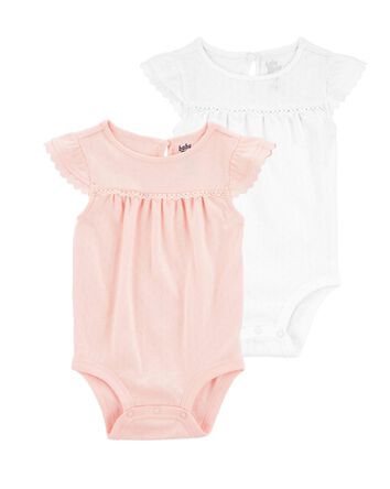 Baby 2-Pack Cotton Pointelle Bodysuits