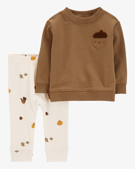  Product image 1 of Baby 2-Piece Acorn Pullover & Pull-On Pant Set