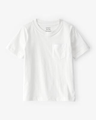 Product image 1 of Toddler Solid Short-Sleeve Pocket Tee - White