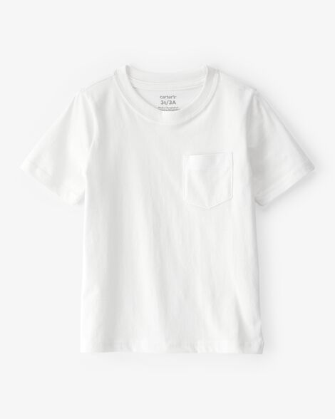  Product image 1 of Toddler Solid Short-Sleeve Pocket Tee - White