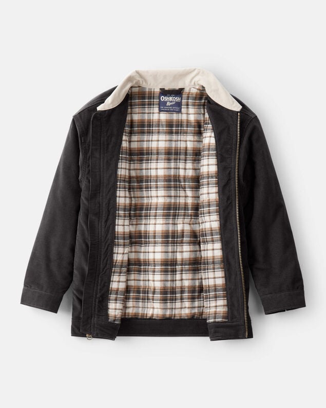Product image 2 of Boys Corduroy Long-Sleeve Zip-Up Fashion Jacket - Black