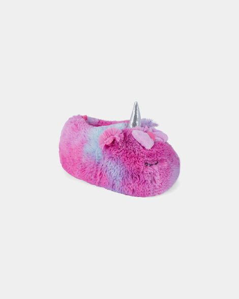 girls unicorn ombre slippers - pink/blue