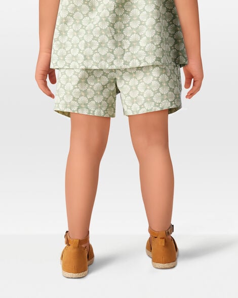  Product image 3 of Toddler Tropical Print Drawstring Shorts - Green