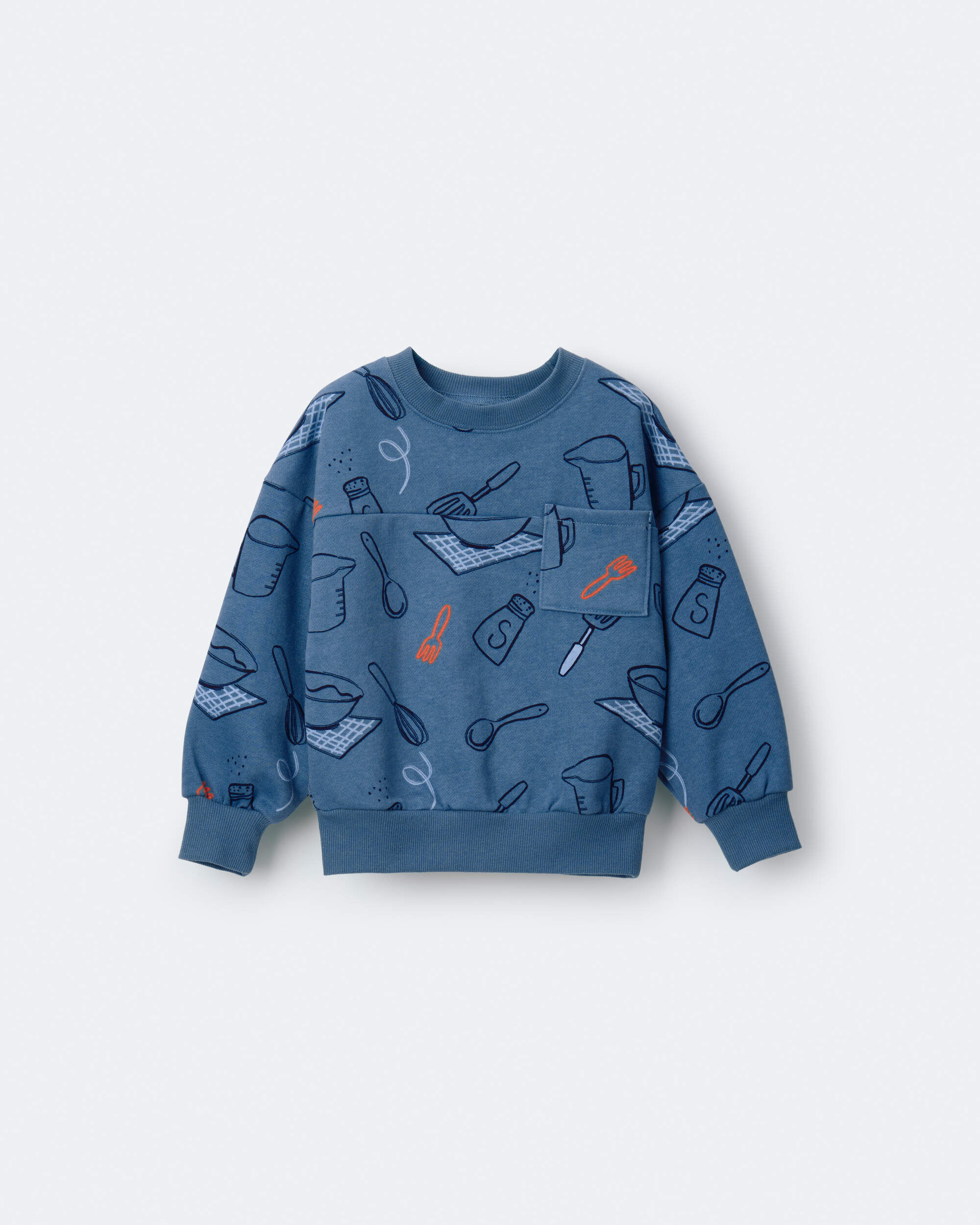 Otter Avenue Toddler Baking Wide-Arm Pocket Sweatshirt 12M Blue 14$