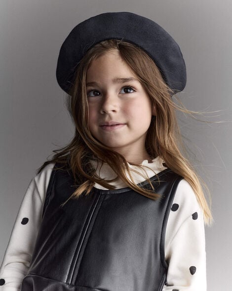 Toddler Girl Beret - Black