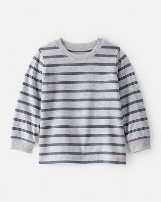 Product image 1 of Baby Boy Striped Long-Sleeve Tee- Grey