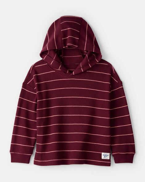 Toddler Striped Long-Sleeve Hooded Top - Red