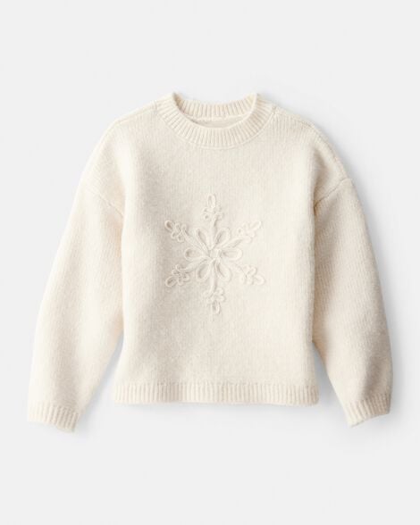 Toddler Girl Snowflake Long-Sleeve Sweater - Cream