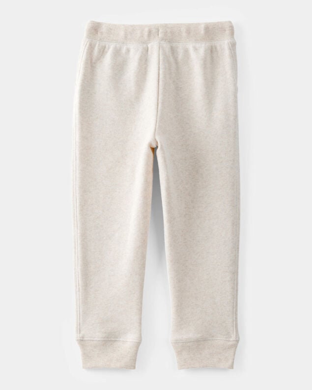 Product image 2 of Toddler Girl Solid Fleece Drawstring Joggers - Oatmeal