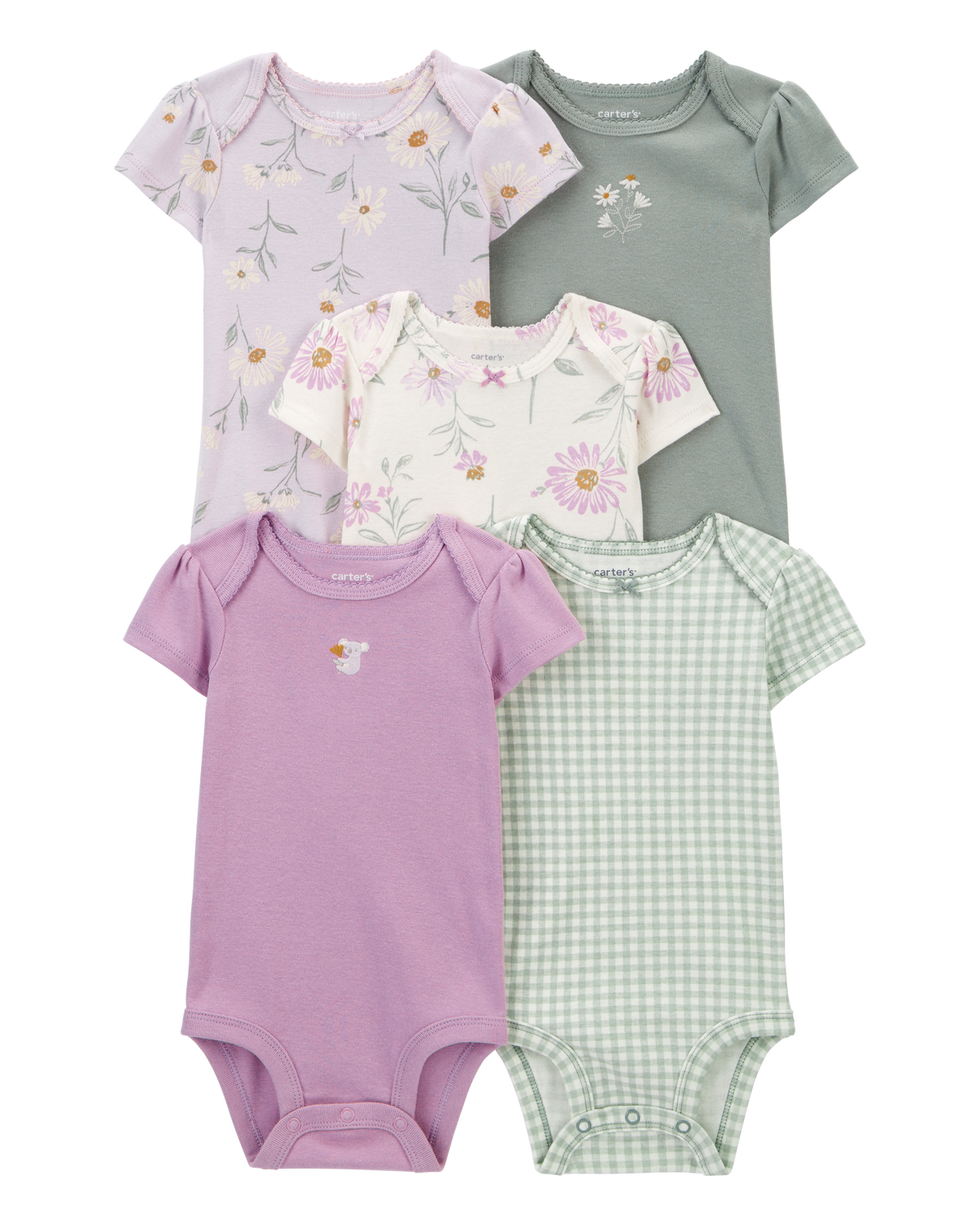 Baby 5-Pack Floral Short-Sleeve Bodysuits - Carter's | Carter's