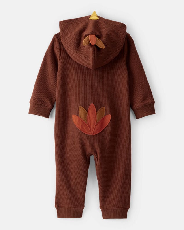 Product image 2 of Baby Turkey Long-Sleeve Hooded Jumpsuit - Brown