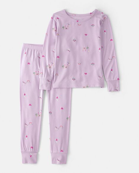 toddler girl fairytale purelysoft 2-piece pajama set - purple