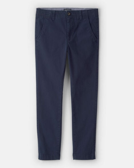 Boys Slim Tapered Chino Pants - Navy