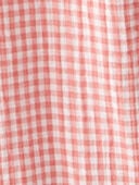 Pink Gingham - Kid Organic Cotton Gauze Gingham Jumpsuit, Selected