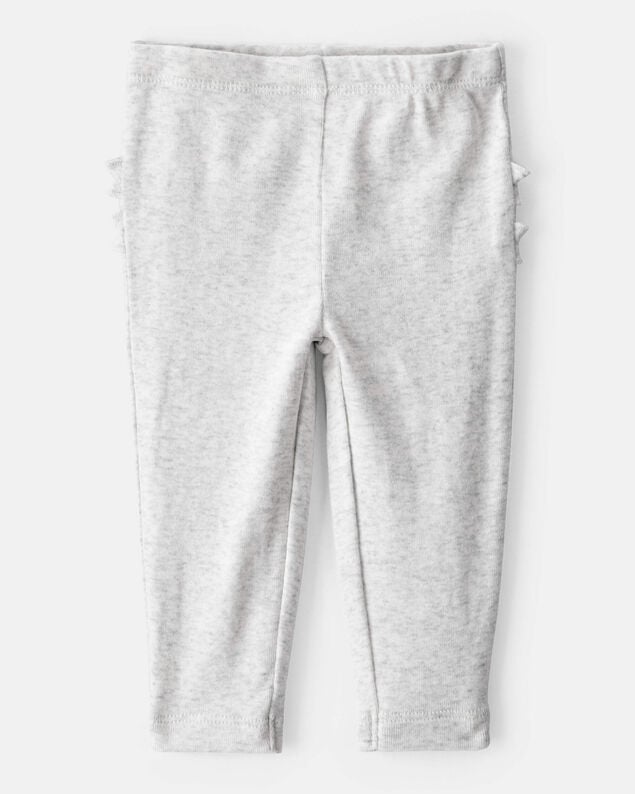 Product image 2 of Baby 2-Pack Ruffle-Detail Cotton Pants - Grey/Pink